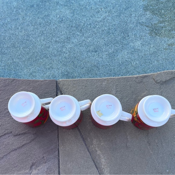 Holt-Howard Set Of 4 Mid-Century Pedestal Mugs Groovy Psychedelic Vintage - Picture 7 of 9